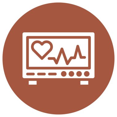 Kardiyogram Vektör Simgesi Tasarım İllüstrasyonu