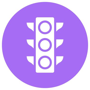 Trafik Işığı Vektör Simgesi Tasarım İllüstrasyonu