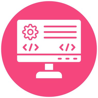 Arka Uç Vektör Simgesi Tasarım İllüstrasyonu