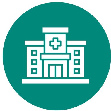 Hastane Vektör Simgesi Tasarım İllüstrasyonu