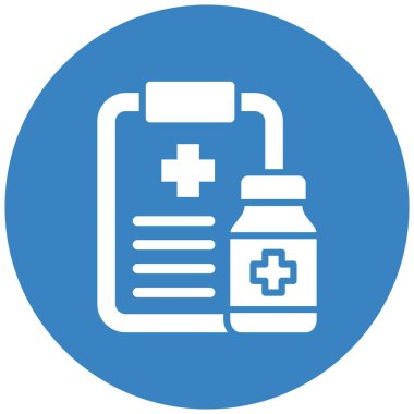 Tıbbi Reçete Vektör Simgesi Tasarım İllüstrasyonu