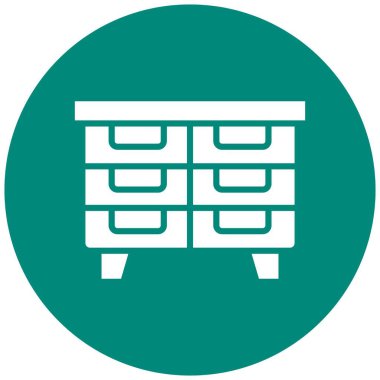 Çekmeceler Vektör Simgesi Tasarım Çizimi