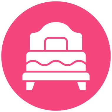 Tek Yatak Vektörü Simgesi Tasarım İllüstrasyonu