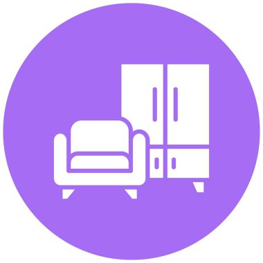 Ev Mobilya Vektörü Simge Tasarımı Çizimi