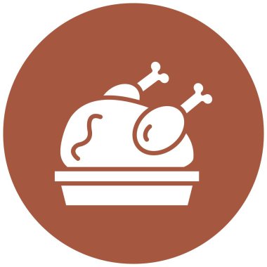 Kızarmış Tavuk Vektör Simgesi Tasarım Çizimi
