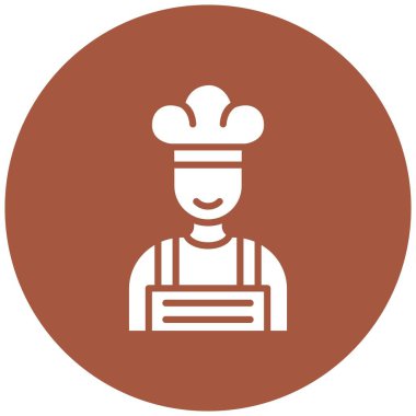 Erkek Şef Vektör Simgesi Tasarım İllüstrasyonu