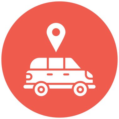 Araba servisi konumu Vektör Simgesi Tasarım İllüstrasyonu