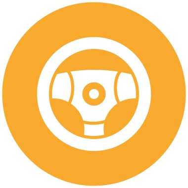 Direksiyon Tekerleği Vektör Simgesi Tasarım İllüstrasyonu