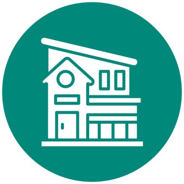 Villa Vektör Simgesi Tasarım Çizimi