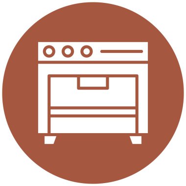 Pişirme Sobası Vektör Simgesi Tasarım İllüstrasyonu