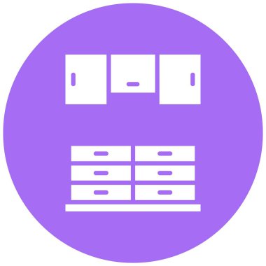 Dolap Vektörü Simgesi Tasarım İllüstrasyonu