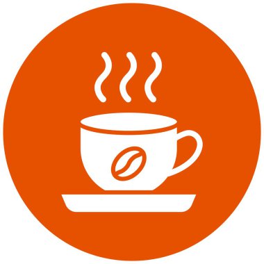 Sıcak Kahve Vektörü Simgesi Tasarım Çizimi