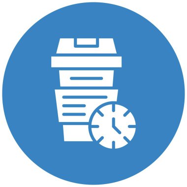 Kahve Zamanı Vektör Simgesi Tasarım Çizimi