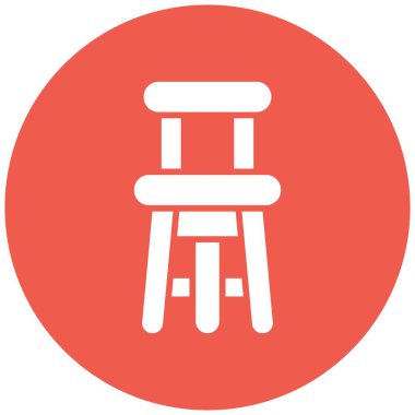 Bar Tabure Vektörü Simgesi Tasarım İllüstrasyonu