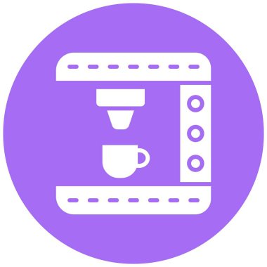 Kahve Makinesi Vektör Simgesi Tasarım Çizimi