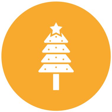 Noel Ağacı Vektör Simgesi Tasarım Çizimi