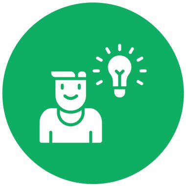 Düşünen Vektör Simgesi Tasarım İllüstrasyonu