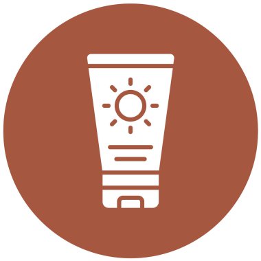 Güneş Kremi Vektörü Simgesi Tasarım Çizimi