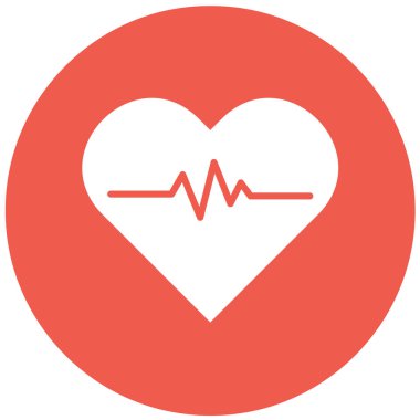 Kalp Vektörü Simgesi Tasarım İllüstrasyonu