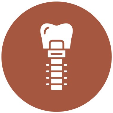 Diş İmplantı Vektör Simgesi Tasarım İllüstrasyonu