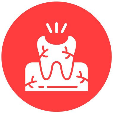 Kırık Diş Vektörü Simgesi Tasarım İllüstrasyonu