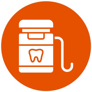 Diş ipi Vektörü Simgesi Tasarım İllüstrasyonu