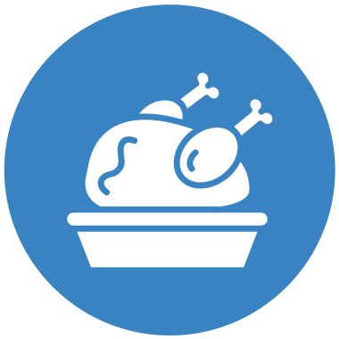 Kızarmış Tavuk Vektör Simgesi Tasarım Çizimi