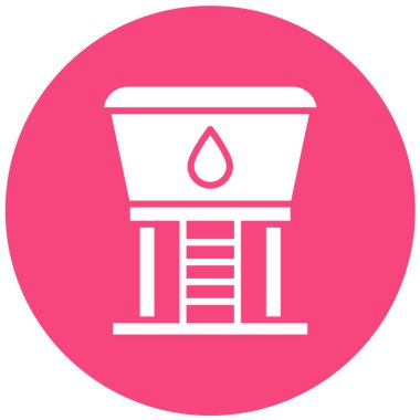 Su Kulesi Vektör Simgesi Tasarım Çizimi