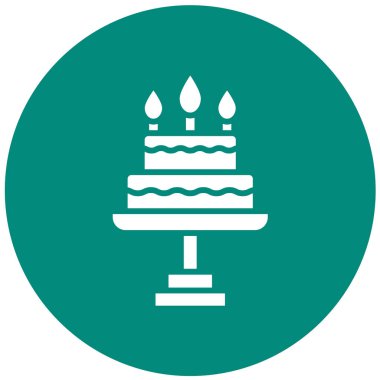 Doğum günü Kek Vektörü Simgesi Tasarım İllüstrasyonu