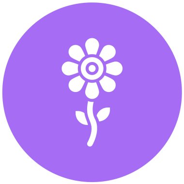 Çiçek Vektörü Simgesi Tasarım Çizimi