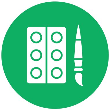 Suluboya Vektör Simgesi Tasarım İllüstrasyonu