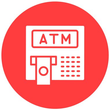 Atm Vektör Simgesi Tasarım İllüstrasyonu