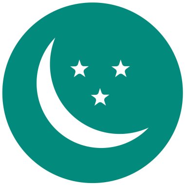 Ay ve Yıldız Vektör Simgesi Tasarım Çizimi