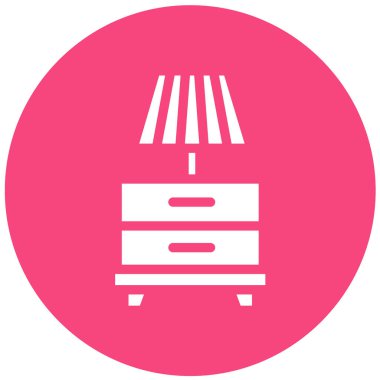 Nightstand Vektör Simgesi Tasarım İllüstrasyonu