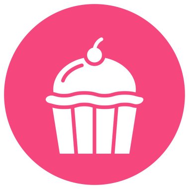 Cupcake Vektör Simgesi Tasarım İllüstrasyonu