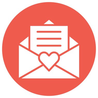 Aşk İleti Vektörü Simgesi Tasarım İllüstrasyonu