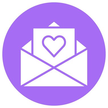 Aşk Mektubu Vektör Simgesi Tasarım İllüstrasyonu