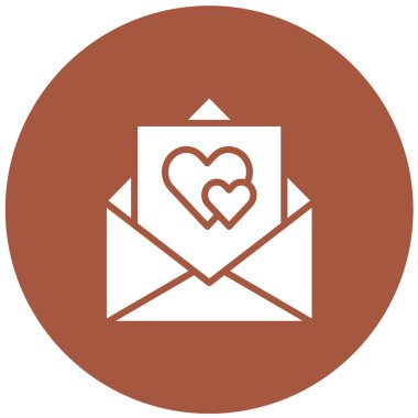 Aşk Mektubu Vektör Simgesi Tasarım İllüstrasyonu