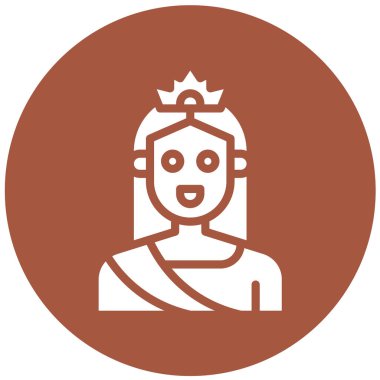 Kraliçe Vektör Simgesi Tasarım İllüstrasyonu