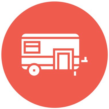 Seyahat karavanı Vektör Simgesi Tasarım İllüstrasyonu