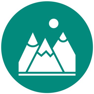 Dağ Vektörü Simgesi Tasarım Çizimi