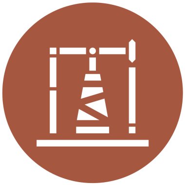 Petrol Pompası Vektör Simgesi Tasarım Çizimi