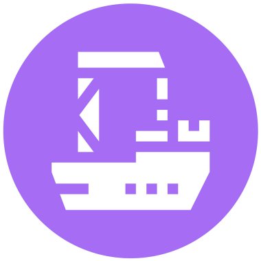 Kargo gemisi Vektör Simgesi Tasarım İllüstrasyonu