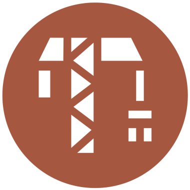 Tower Crane Vektör Simgesi Tasarım Çizimi