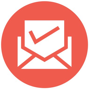 Doğrulanmış E- posta Vektörü Simgesi Tasarım İllüstrasyonu