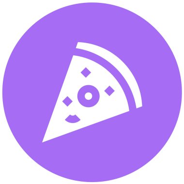 Pizza Vektörü Simgesi Tasarım İllüstrasyonu