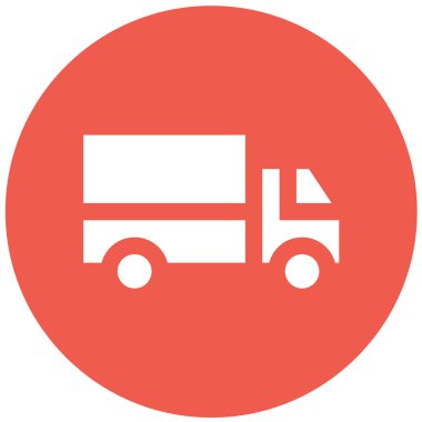 Teslimat Kamyonu Vektör Simgesi Tasarımı İllüstrasyonu