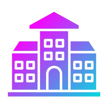 Okul Vektörü Simgesi Tasarım İllüstrasyonu