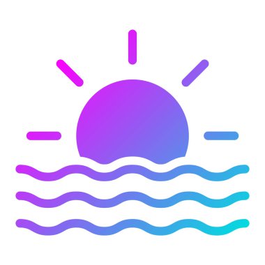 Güneş Doğuşu Vektör Simgesi Tasarım İllüstrasyonu