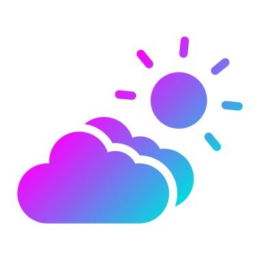 Bulutlu Vektör Simgesi Tasarım İllüstrasyonu